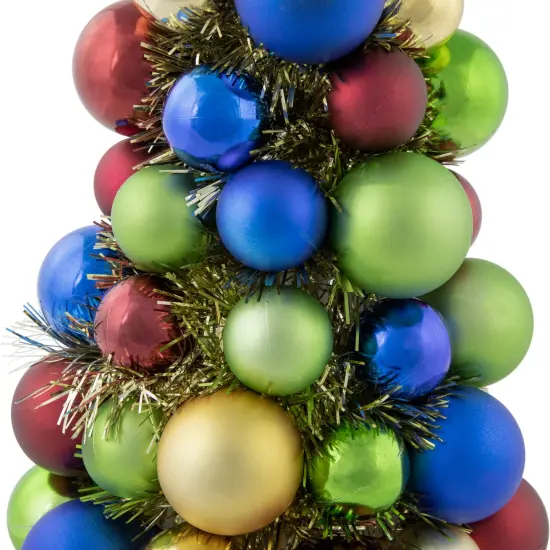 Northlight Shatterproof Ball Christmas Tree with Tinsel - 15.75" - Multicolor {6}