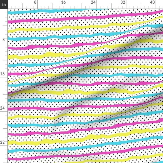 Various Fabrics by the Yard or Fat Quarter Neon Party Stripes Polka Dots Festive Celebration Birthday 90S 80S Blue Yellow Pink Custom Printed Fabric by Spoonflower {1}