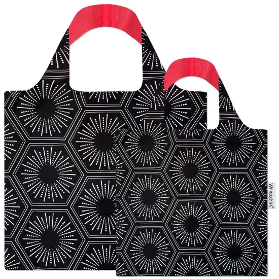 Wrapables Large & Small Allybag Foldable & Lightweight Reusable Grocery Bags (Set of 2) Starburst {1}