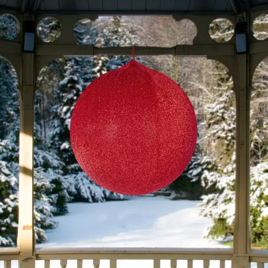 Northlight Inflatable Tinsel Christmas Ball Ornament Outdoor Commercial Decoration - 19.5" -Red {3}