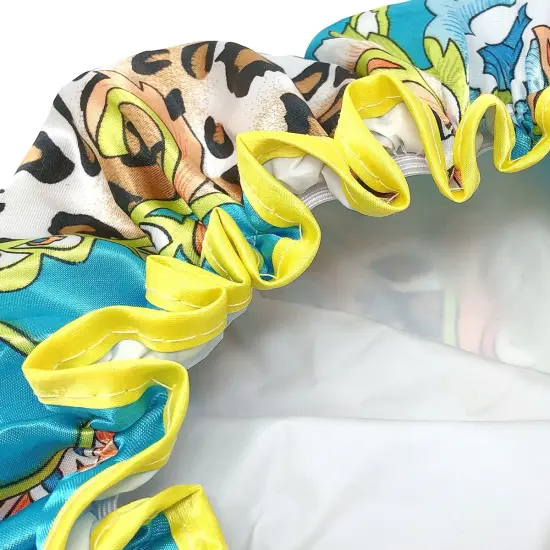 Wrapables Reusable Women's Waterproof Shower Caps for Long Hair Wild Floral {4}