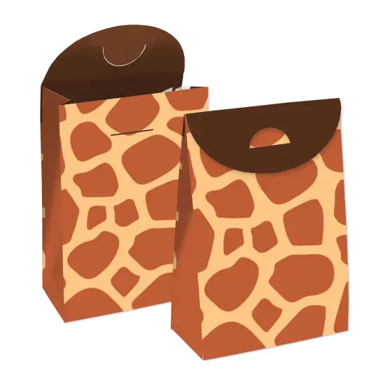 Big Dot of Happiness Giraffe Print - Safari Gift Favor Bags - Party Goodie Boxes - Set of 12 {1}