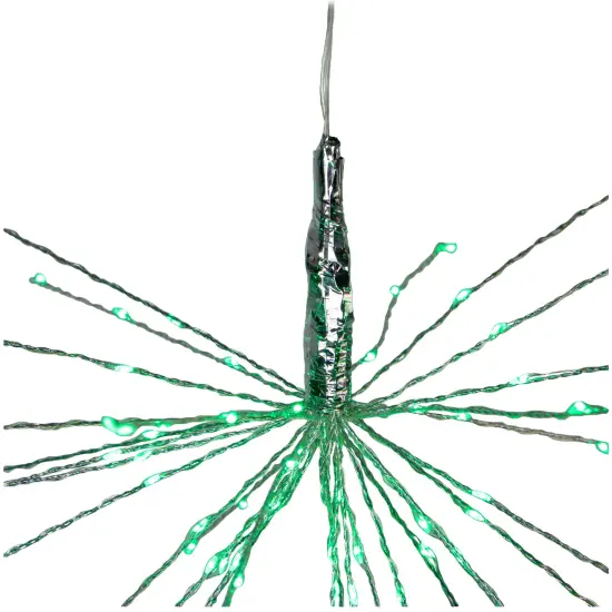 Northlight LED Lighted Firework Wire Branch Hanging Decor - Green - 20" Silver {3}
