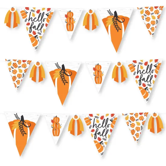 Big Dot of Happiness Fall Pumpkin - DIY Halloween or Thanksgiving Party Pennant Garland Decoration - Triangle Banner - 30 Pieces {1}
