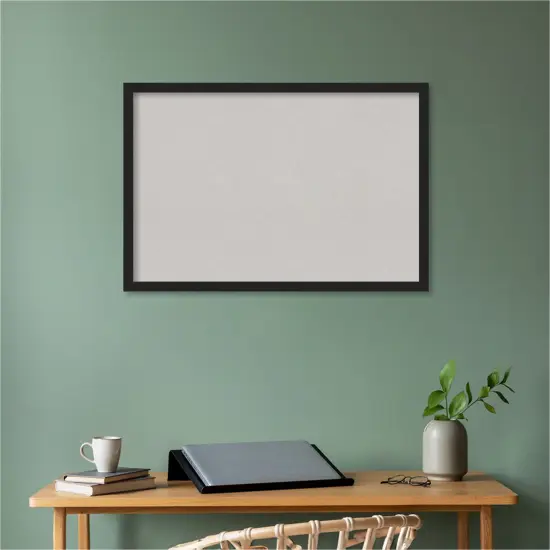 Grace Narrow Framed Corkboard, Grey Cork Metallic Black {5}