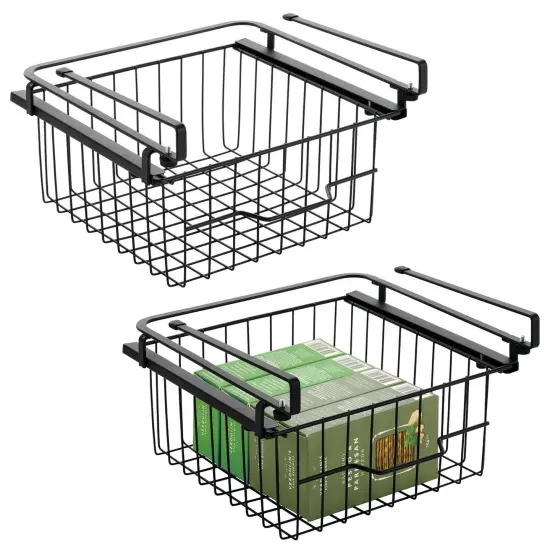 mDesign Compact Hanging Pullout Drawer Basket - Shelf Organizer {1}