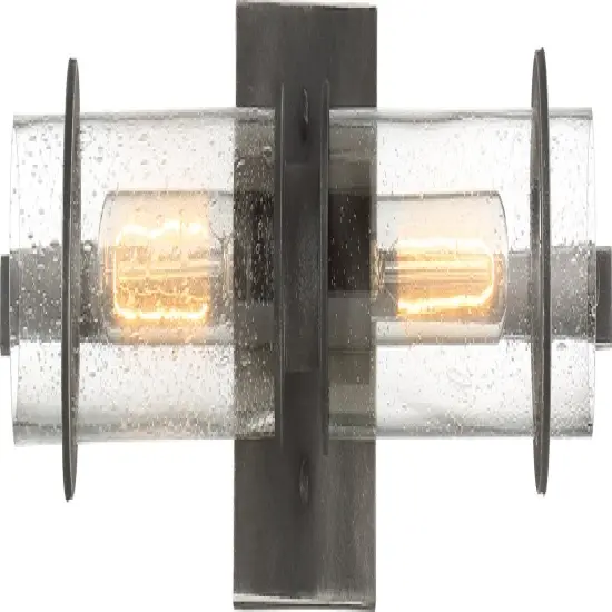 Donzi 2-Light Wall Mounted Vanity & Wall Light Fixture in Iron Black Finish {1}