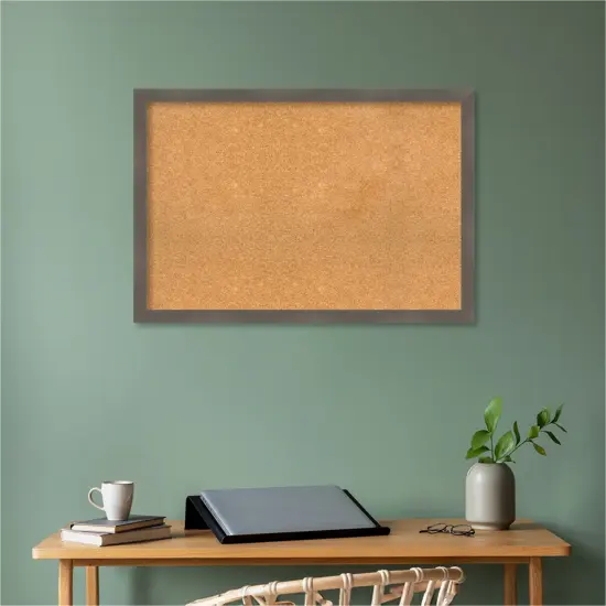 Edwin Wood Framed Corkboard, Natural Cork Edwin Clay Grey {5}