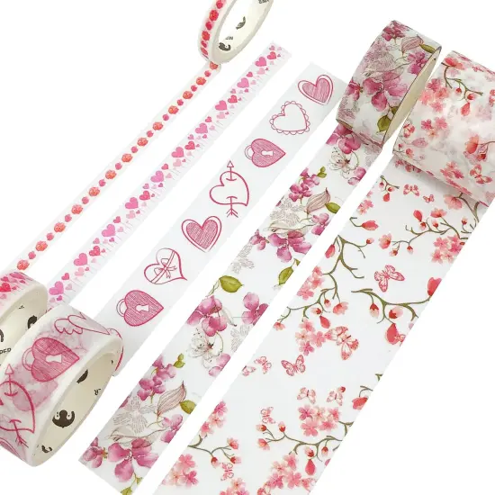 Wrapables Decorative Washi Tape Box Set (10 Rolls) Romantic Pink {3}