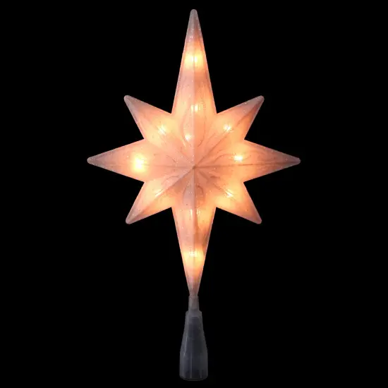 Northlight 11" Lighted Frosted Clear and Rose Gold Bethlehem Star Christmas Tree Topper - Clear Lights {3}