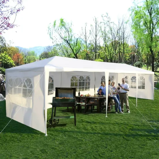Costway 10'x30' Party Wedding Tent Event Canopies Heavy Duty Pavilion 5 Sidewall 44lbs {1}