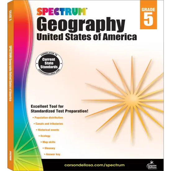 Spectrum Grade 5 United States of America Geography Workbook, American History Books Covering Map Skills, Historical Events, Ecology, and More, Social Studies Classroom or Homeschool Curriculum {1}
