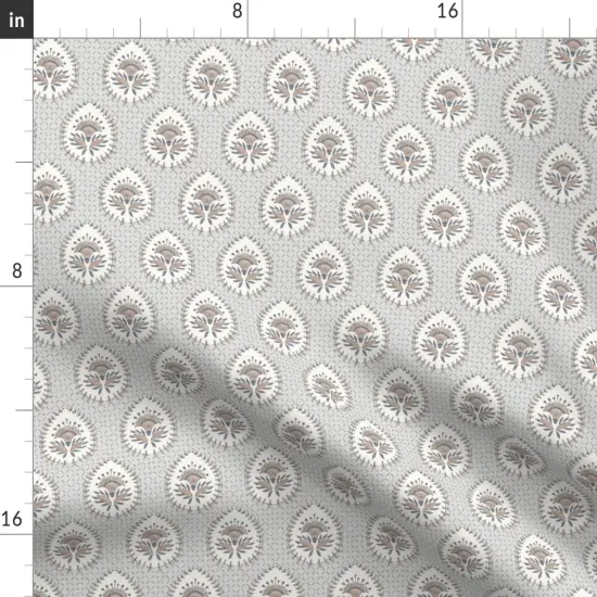 Various Fabrics by the Yard or Fat Quarter Grey Paisley Leaf Garden Traditional French Block Print Floral Botanical Victorian Granny Chic Medium Scale Custom Printed Fabric by Spoonflower {2}