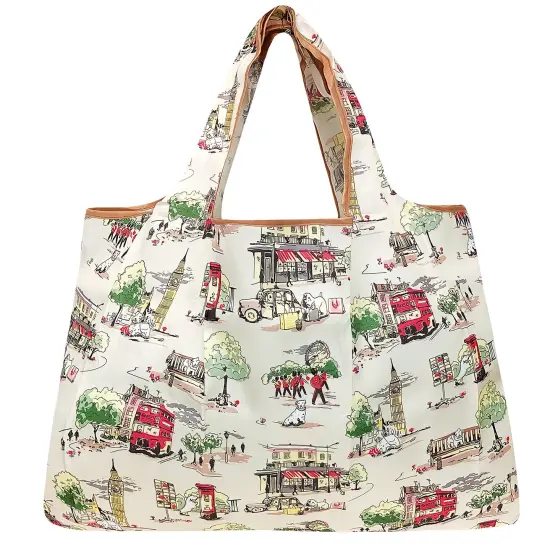 Wrapables Large Foldable Tote Nylon Reusable Grocery Bag England {2}