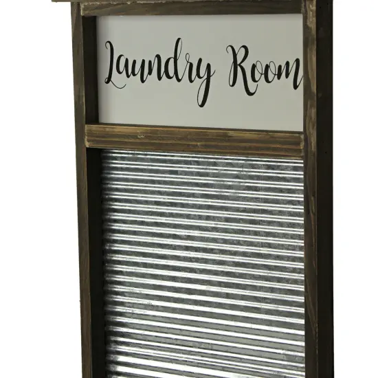 Wood and Metal Vintage Washboard Laundry Room Wall Hanging {4}