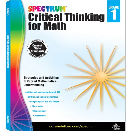 Spectrum Grade 1 Critical Thinking for Math Workbook, Addition and Subtraction Through 100, Place Value, Shapes, Writing and Comparing Numbers, and More Mathematics, Classroom or Homeschool Curriculum {1}