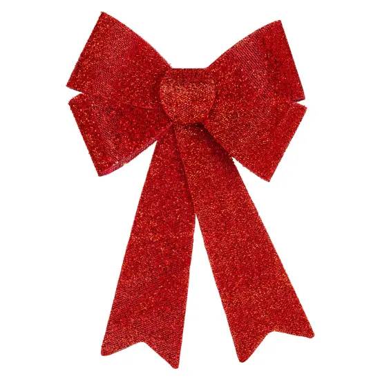 Northlight LED Lighted Color Changing Tinsel Bow Christmas Decoration - 17" Red {1}