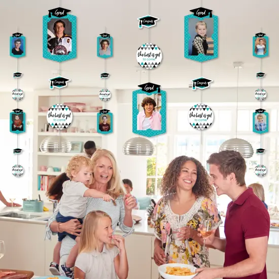 Big Dot of Happiness Teal Graduation Party Vertical Photo Garland 35 Pieces {7}