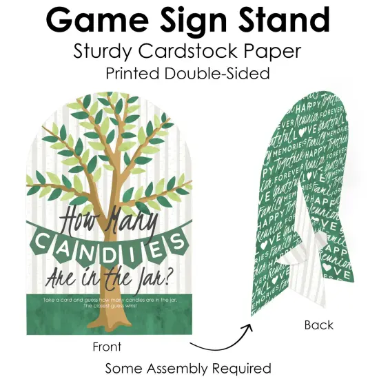 Big Dot of Happiness Family Tree Reunion - How Many Candies Family Gathering Party Game - 1 Stand and 40 Cards - Candy Guessing Game {7}