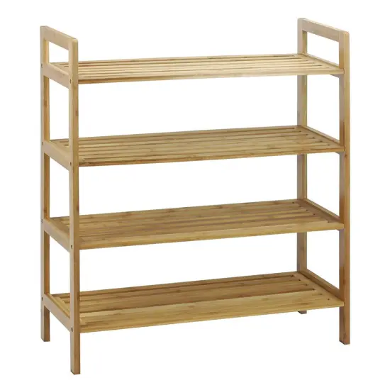 Oceanstar 4-Tier Bamboo Shoe Rack Brown {3}