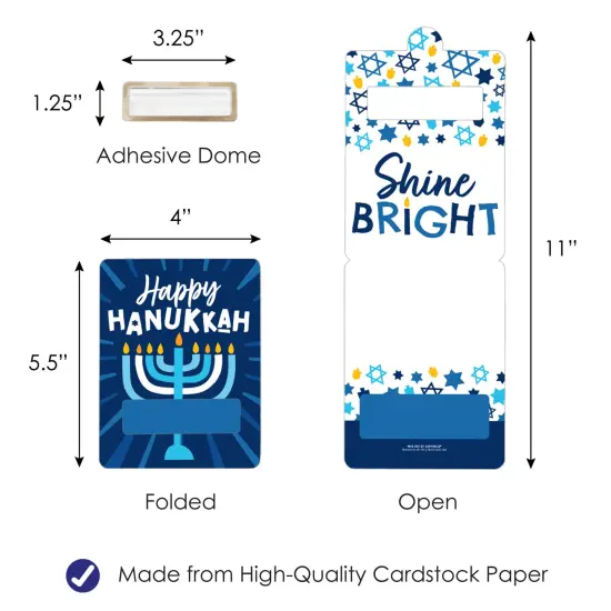 Big Dot of Happiness Hanukkah Menorah - DIY Assorted Chanukah Holiday Party Cash Holder Gift - Funny Money Cards - Set of 6 {6}