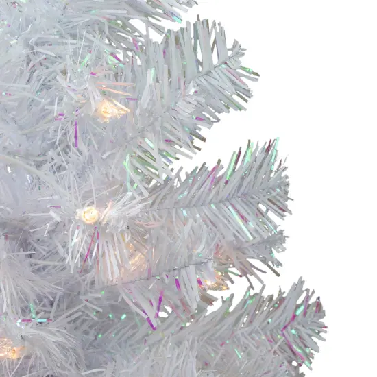 Northlight 2' Pre-lit White Iridescent Pine Artificial Christmas Tree - Clear Lights {5}