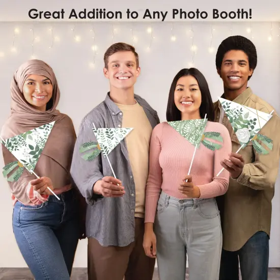 Big Dot of Happiness Boho Botanical - Triangle Greenery Party Photo Props - Pennant Flag Centerpieces - Set of 20 {6}