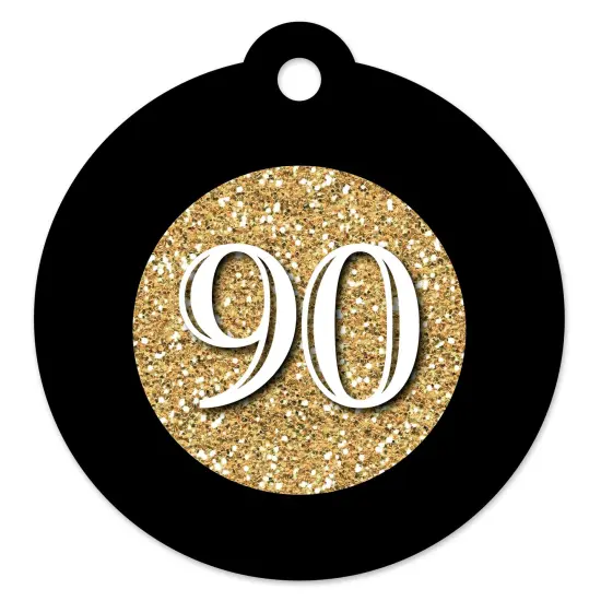 Big Dot of Happiness Adult 90th Birthday - Gold - Birthday Party Favor Gift Tags (Set of 20) {1}