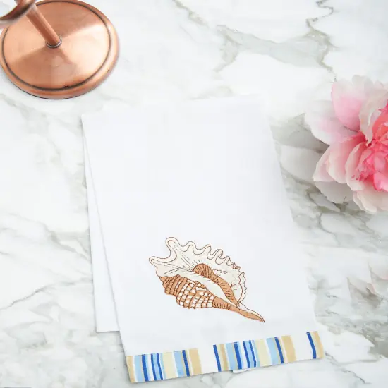 Taupe Shells Woven Kitchen Towel {5}