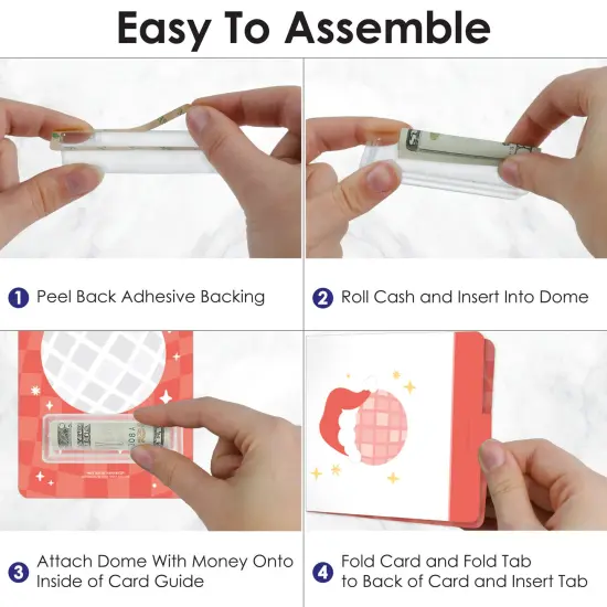 Big Dot of Happiness Groovy Christmas - DIY Assorted Pastel Holiday Party Cash Holder Gift - Funny Money Cards - Set of 6 {4}