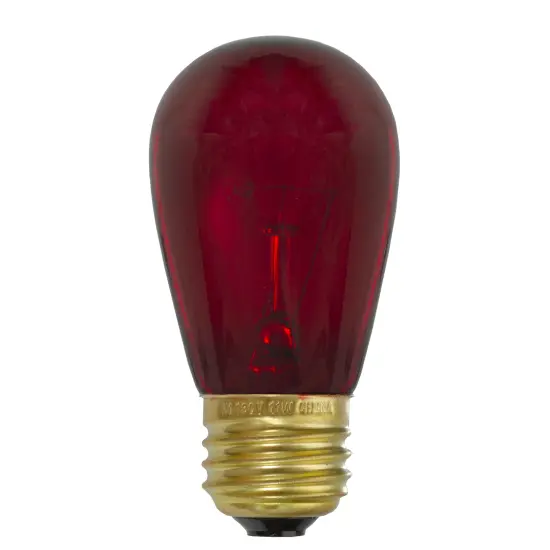 Northlight Transparent Incandescent S14 Edison Style Christmas Replacement Bulbs - Red - Pack of 25 {3}