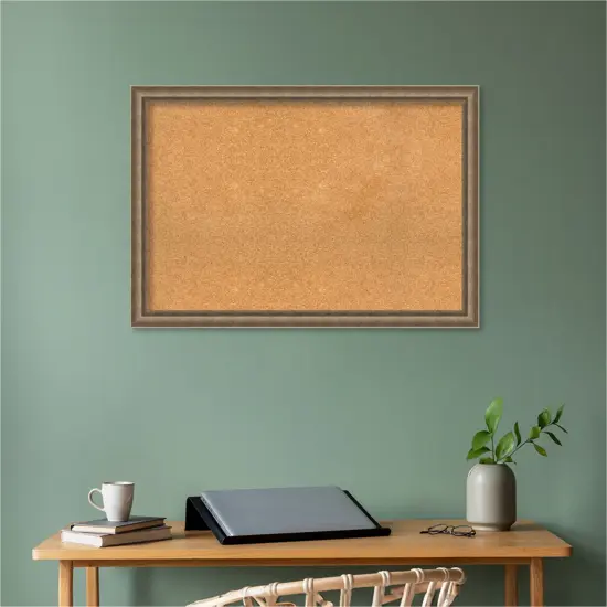 Angled Wood Framed Corkboard, Natural Cork Bronze {5}