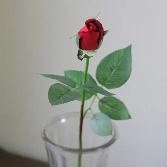 Allstate Single Long Stem Rose Bud Artificial Floral Spray - 23" - Burgundy Red {3}