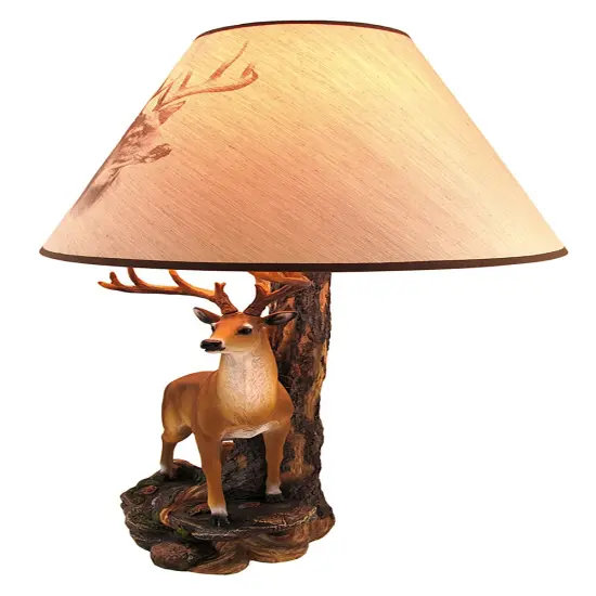`Champion` 12 Point Buck Table Lamp w/ Printed Shade {3}