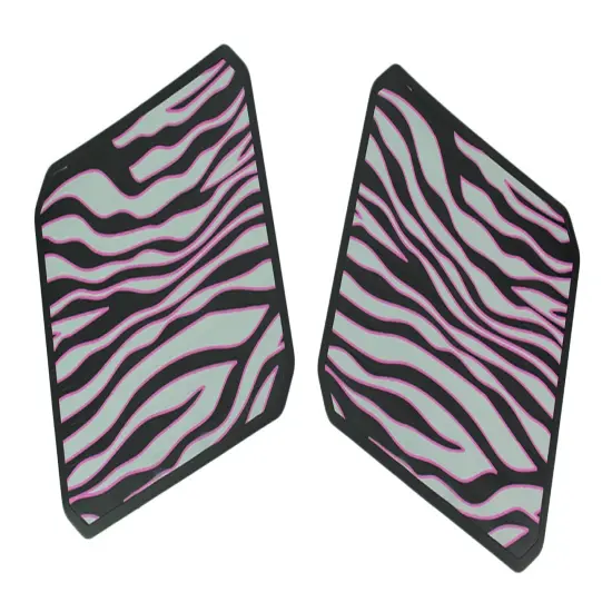Set of 2 Pink Safari Zebra Striped Plasticlear Utility Mats {1}