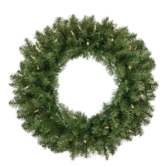 Northlight Pre-Lit Artificial Rockwood Pine Christmas Wreath - 24" - Clear Lights Green {1}