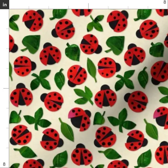 Various Fabrics by the Yard or Fat Quarter Red Green Insects Ladybugs Bugs Summer Spring Ditsy Small Scale. Custom Printed Fabric by Spoonflower {4}