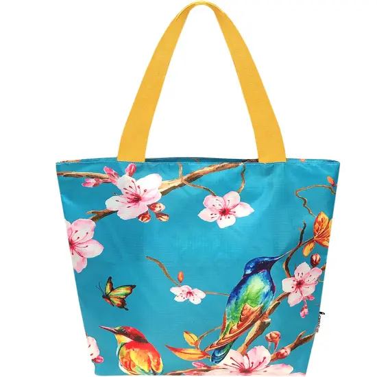 Wrapables Carryall Shopping Travel Tote Bag with Durable Ripstop Polyester - Foldable, Waterproof, and OEKO-TEX Certified Large, CherryBlossom {1}