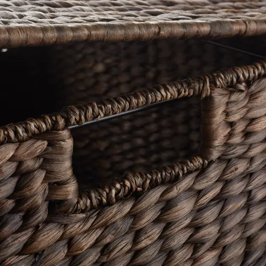 Casafield Rolling Filing Cabinet - Water Hyacinth File Organizer with Lid and Locking Wheels, Home Office Storage for Hanging Folders {5}