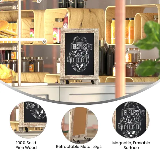 Merrick Lane Magda Set of 10 Wall Mount or Tabletop Magnetic Chalkboards with Folding Metal Legs {7}