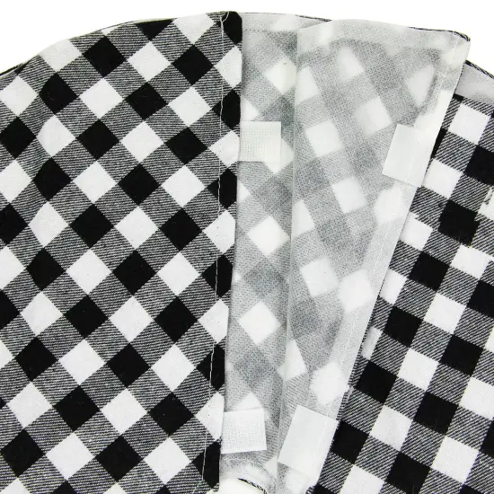 Northlight 20" White and Black Buffalo Plaid Mini Christmas Tree Skirt {5}