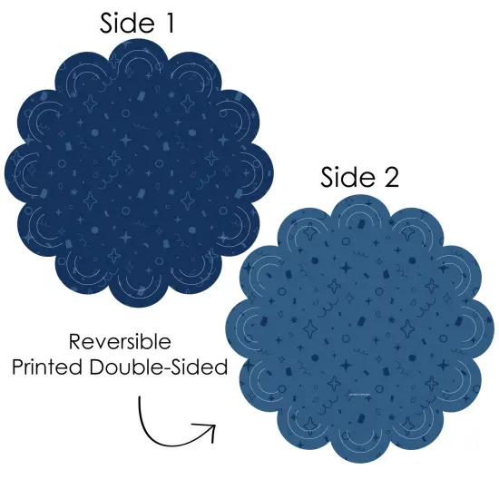 Big Dot of Happiness Navy Confetti Stars - Simple Party Round Table Decorations - Paper Chargers - Place Setting For 12 {4}