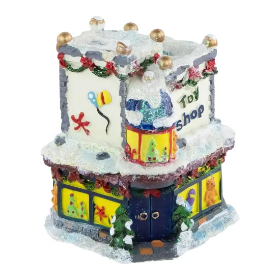 Northlight Glittered Snowy Toy Shop Christmas Village Building - 4" White {6}