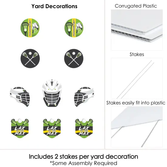 Big Dot of Happiness Lax to the Max Lacrosse Lawn Decorations Outdoor Party Yard Decorations 10 Piece {6}