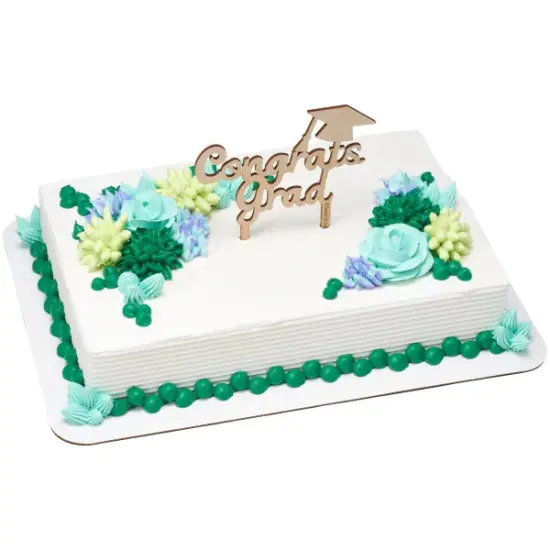 Graduation Wooden Cake Topper with Hat Congrats Grad! Layon Cake {4}