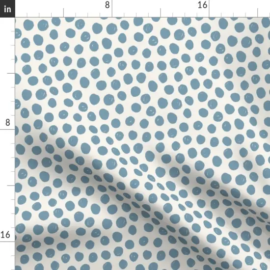 Various Fabrics by the Yard or Fat Quarter Blue Geometric Polka Dots Unisex Artistic Whimsical Custom Printed Fabric by Spoonflower {2}