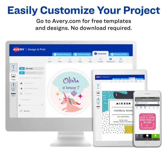 Avery 2"x 4" Neon Shipping Labels with Sure Feed for Laser Printers, Assorted: Green, Pink, Yellow Labels, 1,000 Neon Labels (5964) {5}