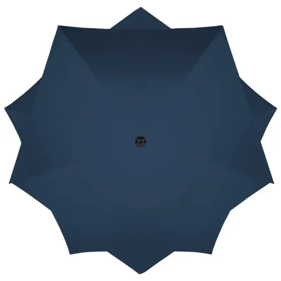 Northlight 8.5ft Outdoor Patio Lotus Umbrella with Hand Crank, Navy Blue {4}