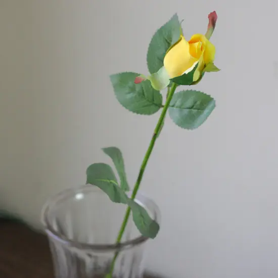 Allstate Long Stem Single Rose Bud Artificial Floral Spray - 23" - Yellow {3}