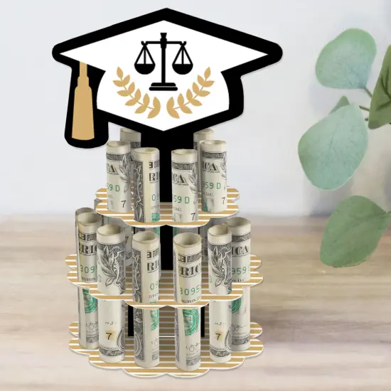 Big Dot of Happiness Law School Grad - DIY Future Lawyer Graduation Party Money Holder Gift - Cash Cake {1}